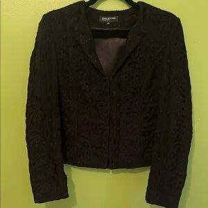 EUC Black Ribbon Lace Jacket